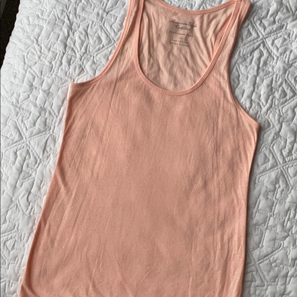 AEO boyfriend tank with subtle gold detailing
